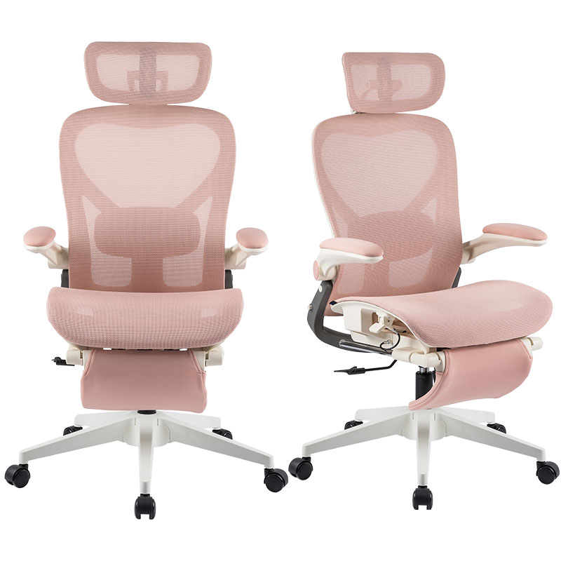 High Back Foldable Ergonomic Executive Mesh Luxury Reclining Office Chair With Footrest