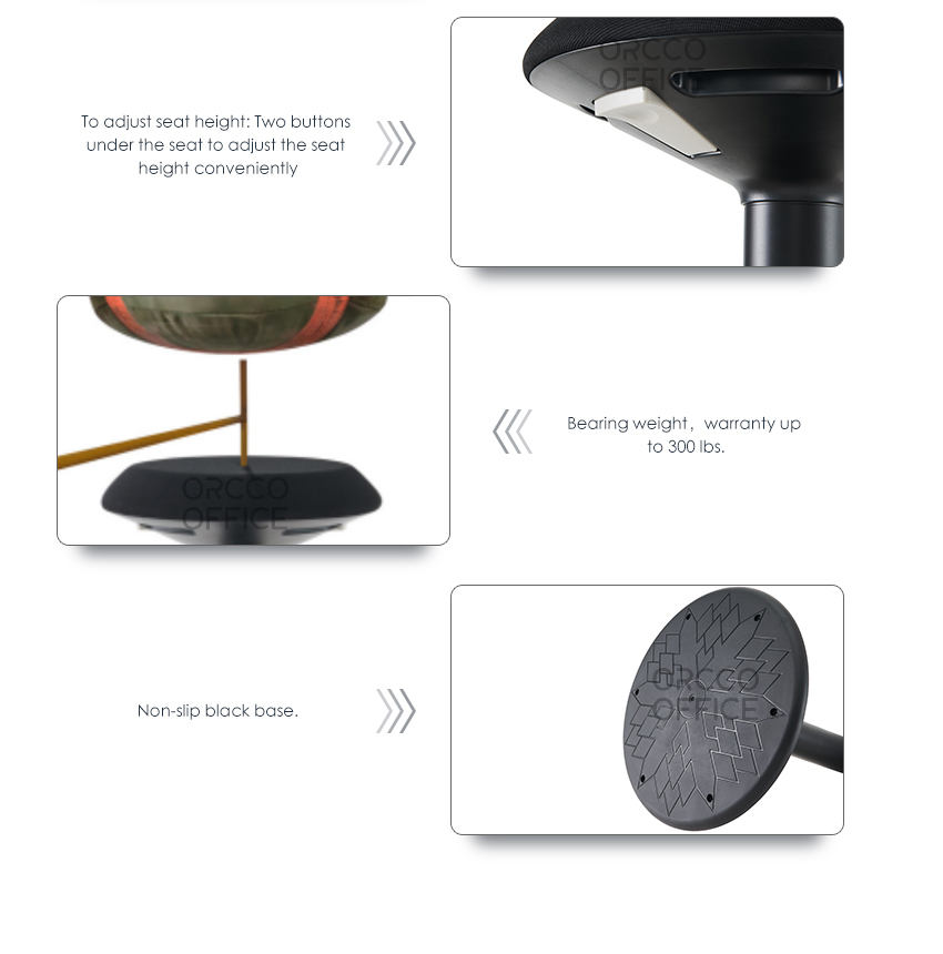 Modern Ergonomic Active Office Furniture Home Standing Desk High Adjustable Swivel Rocking Balance Standing Chair Wobble Stool