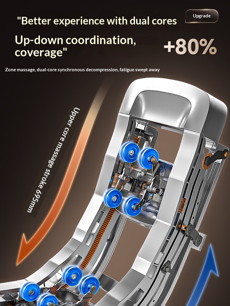 Luxury Dual Movement Full Body Massage Chair Home Leg Automatic Smart Bluetooth AI Voice Control AI Detection Musical Function