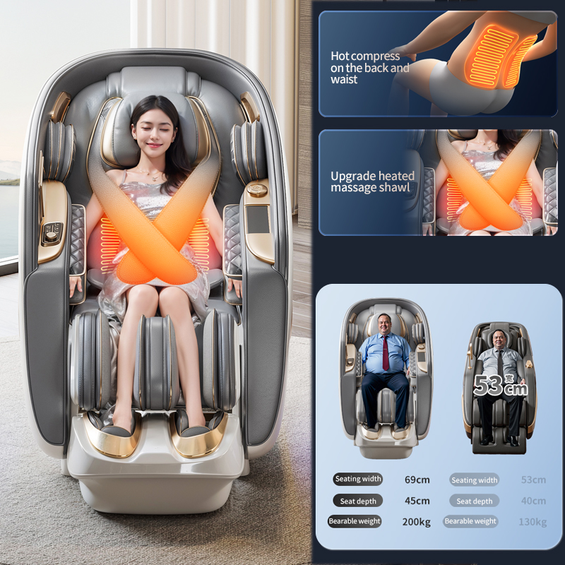 VCT-901C New 6D Jade Ultra Dual Movement High-End Luxury Full Body Heating Shawl Massage Chair