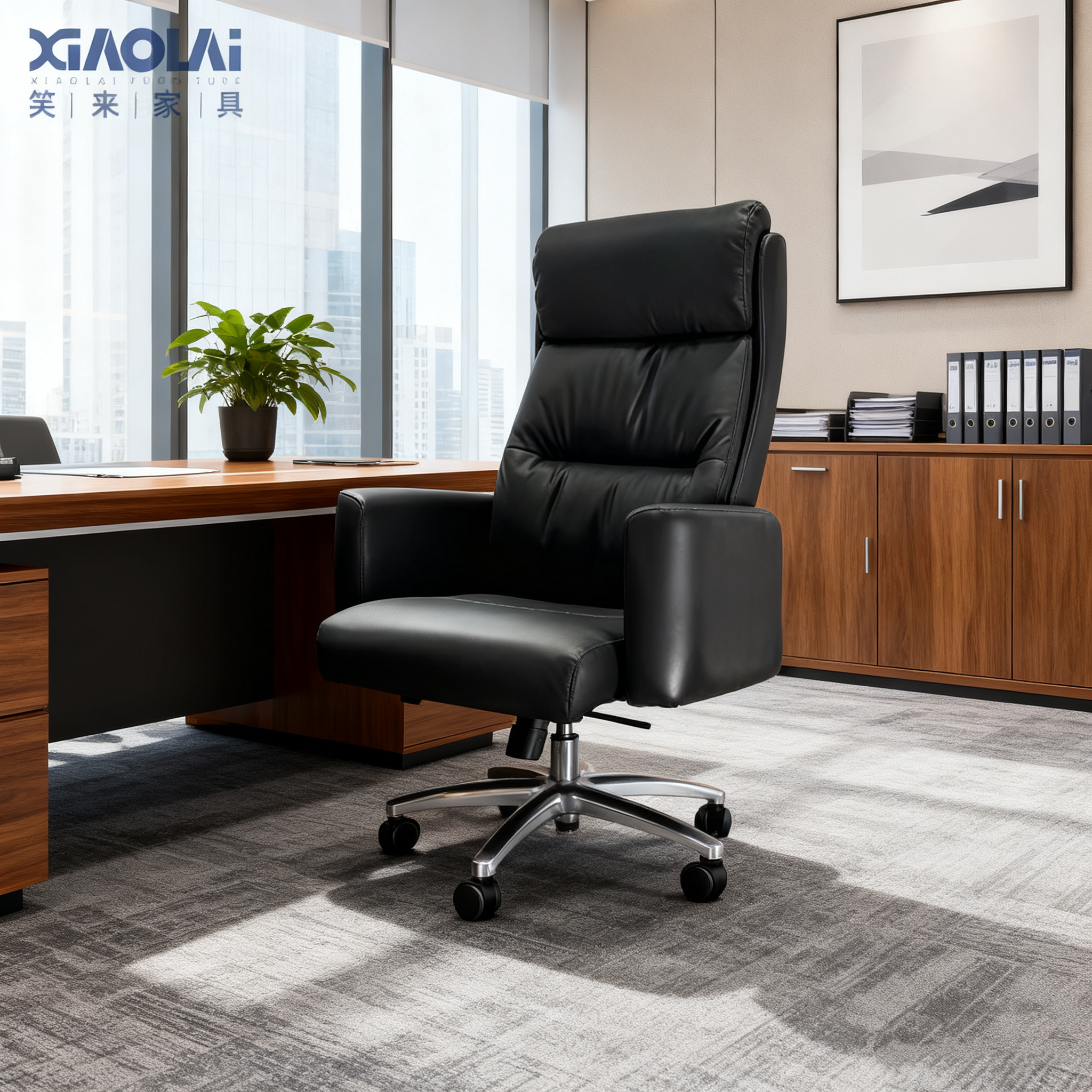 Premium Leather Executive Office Chair Ergonomic Swivel Design for Home Office Use Heavy Duty Construction for Comfortable