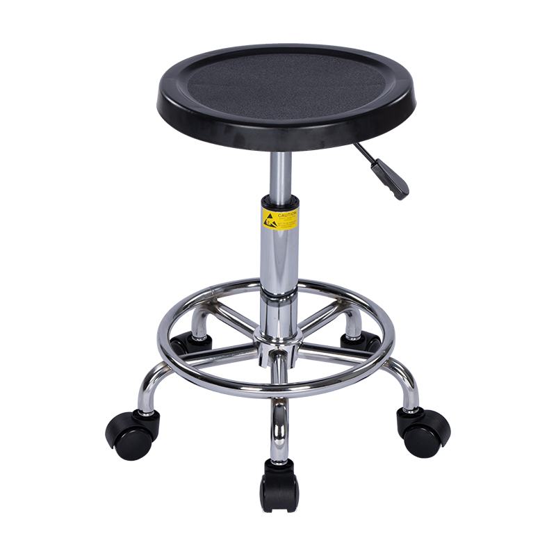 S01 Modern Plastic ESD Adjustable Height-Swivel Laboratory Stool With Foot Ring And Wheels For Hospital School Lab Workshop