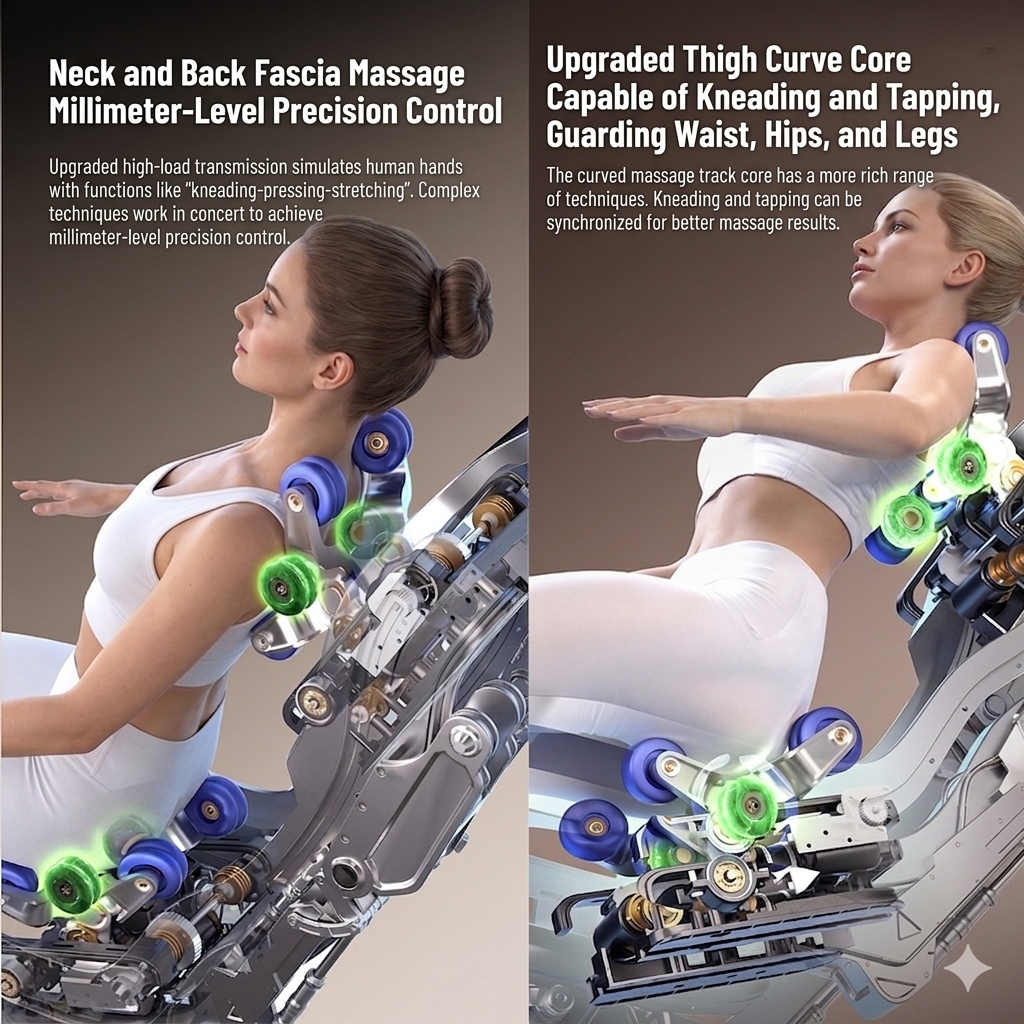 OEM ODM Dual 6D Jade Roller Massage Chair Full Body Zero Gravity Recliner With AI Voice Control Airbag Heating Wireless Charging
