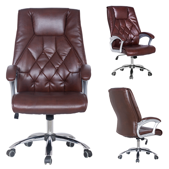 Classical Luxury Genuine PU Leather Secretary Executive Office Chair with Caster
