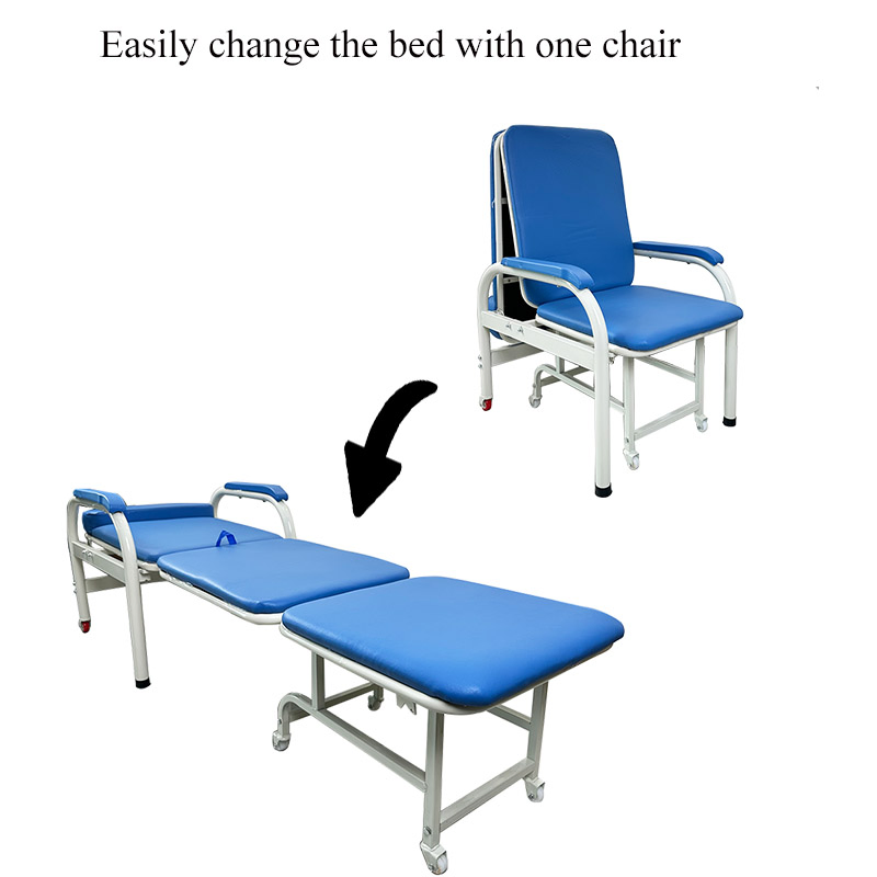 Folding Companion Chair Adjustable Sit-Lie Seat for Hospital Comfortable