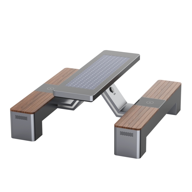 Factory Produces Solar Powered Smart Seats Multifunctional Garden Chair WiFi Bluetooth Speakers Wireless Charging for Outdoor