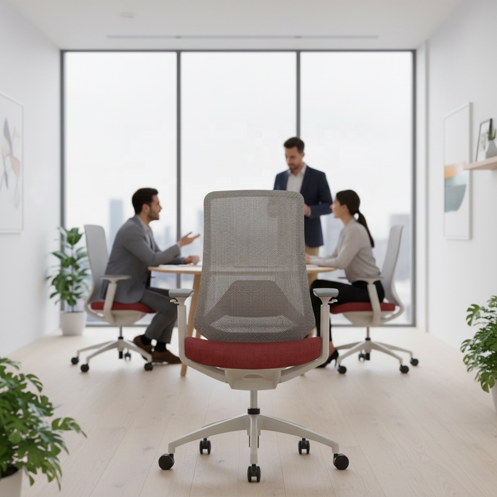 Youjing Swivel Grey Mesh Chair Smart Ergonomic Office Chair with 4D Adjustable Armrests