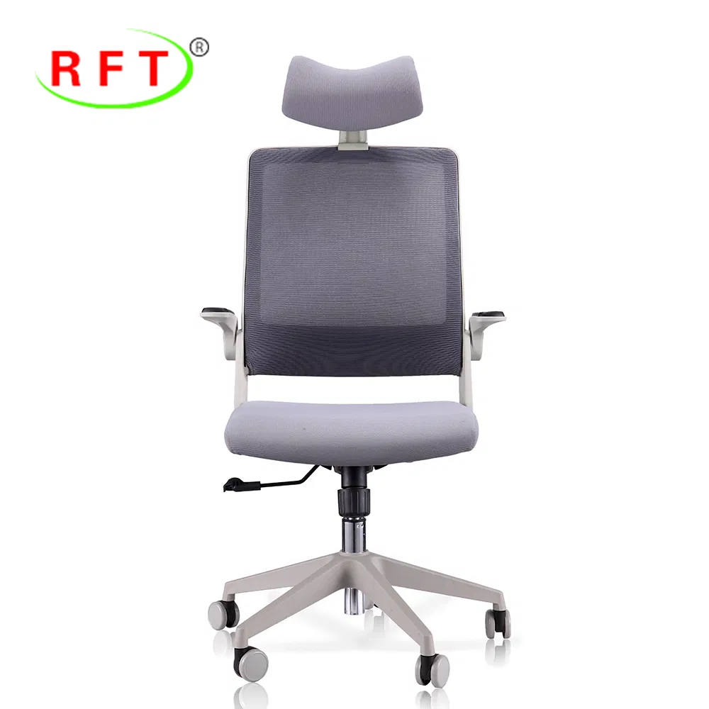 White Nylon Ergonomic Mesh Office Furniture Computer Desk Chair with Reversible Arms