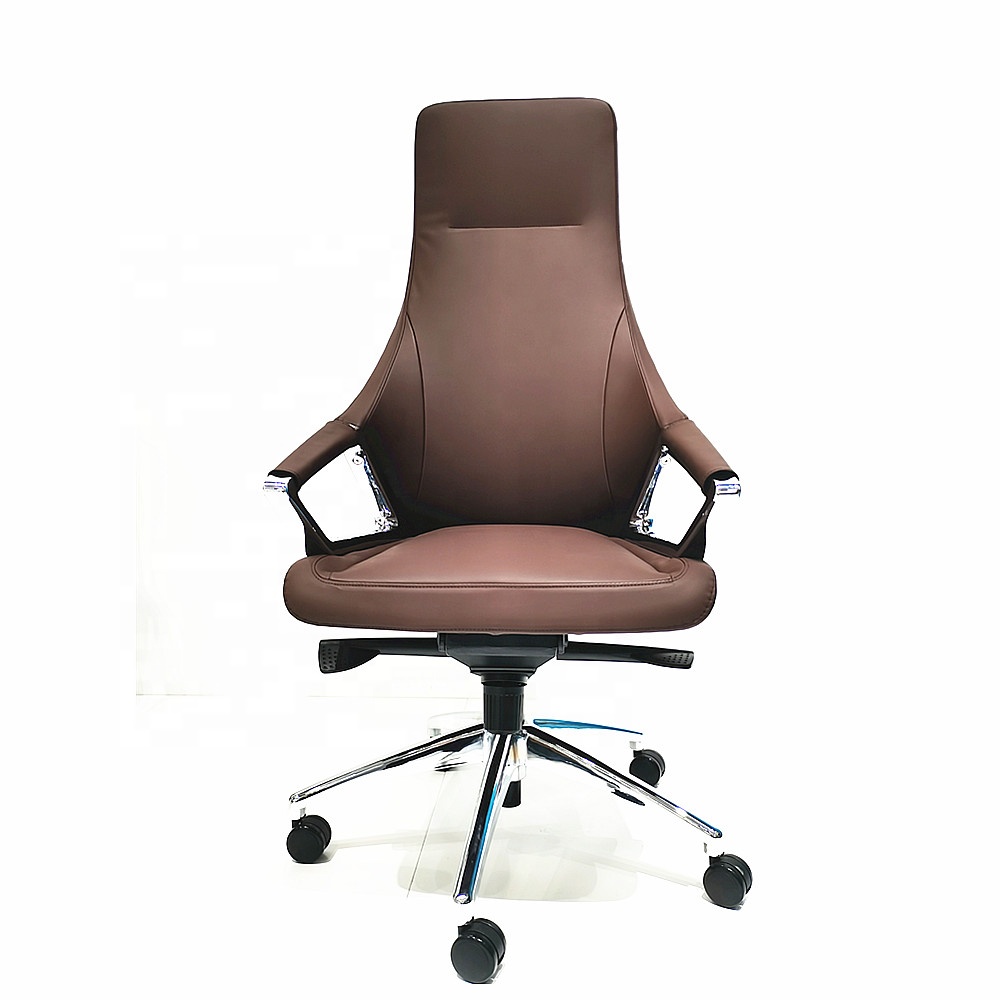 Office Project Luxury High Back Ergonomic Executive Office Chair Brown Leather Office Chair