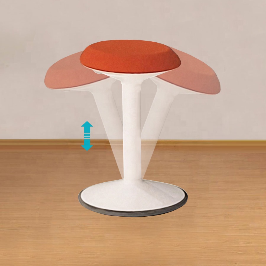 Adjustable Ergonomic Active Balance Standing Table Desk Office Chair Modern Fabric Rocking Stand up Wobble Stool New Design