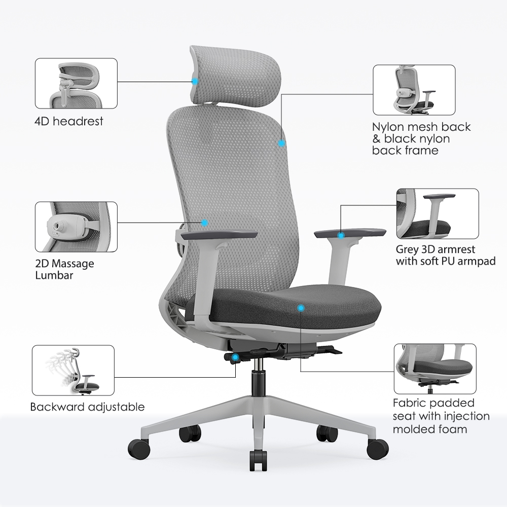 NOEL Wholesale New Mesh Electric Massage Office Chair With Mesh Back Premium Quality Ergonomic Chair Sillas DeOficina Furniture