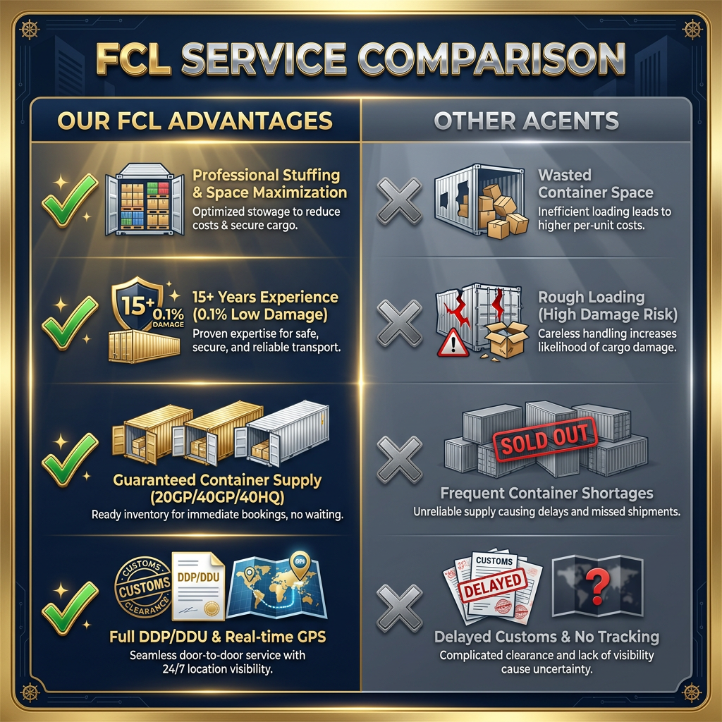 Professional FCL Sea Freight Forwarder