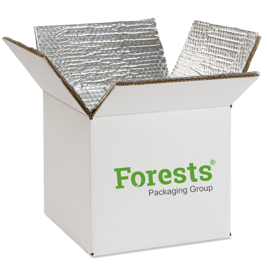 Aluminum Foil Insulated Liner Shipping Box Double Thermal Transportation Carton Frozen Food Delivery Insulated Carton Box