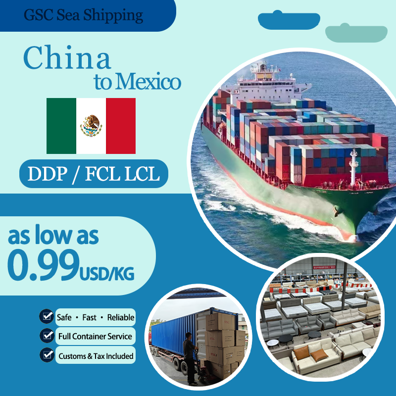 China to Mexico Ocean Shipping Service LCL Less Than Container Load DDP Door to Door Freight Forwarder