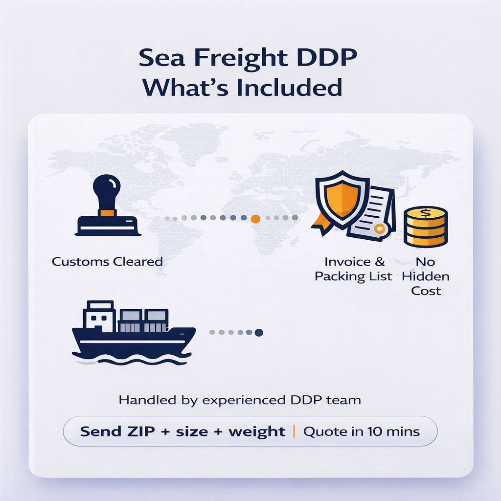 China to USA Sea Freight DDP Door to Door Shipping Agent Best Price Courier Last Mile Option Fast Quote