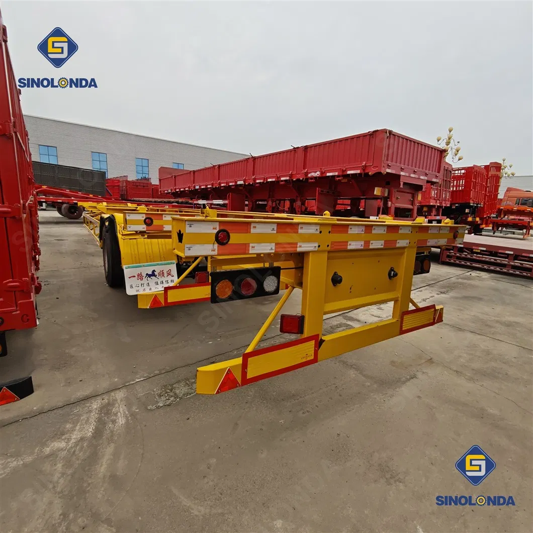 ABS Anti-Lock Braking System Skeleton Semitrailer for Container Transport 45 20 40 FT Container Trailer Heavy-Duty Low Bed Trailer with Anti-Lock Braking System