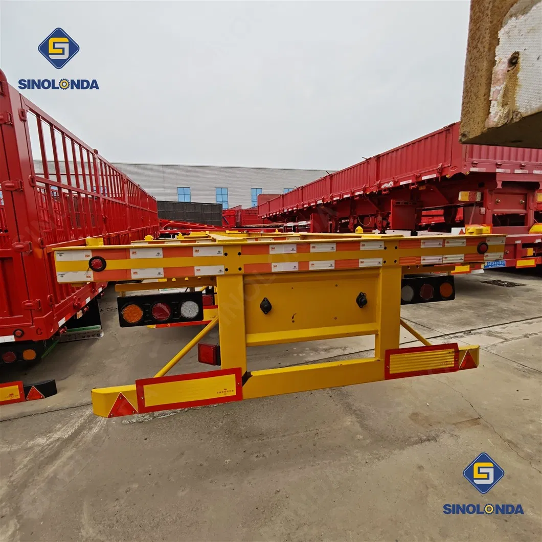 ABS Anti-Lock Braking System Skeleton Semitrailer for Container Transport 45 20 40 FT Container Trailer Heavy-Duty Low Bed Trailer with Anti-Lock Braking System