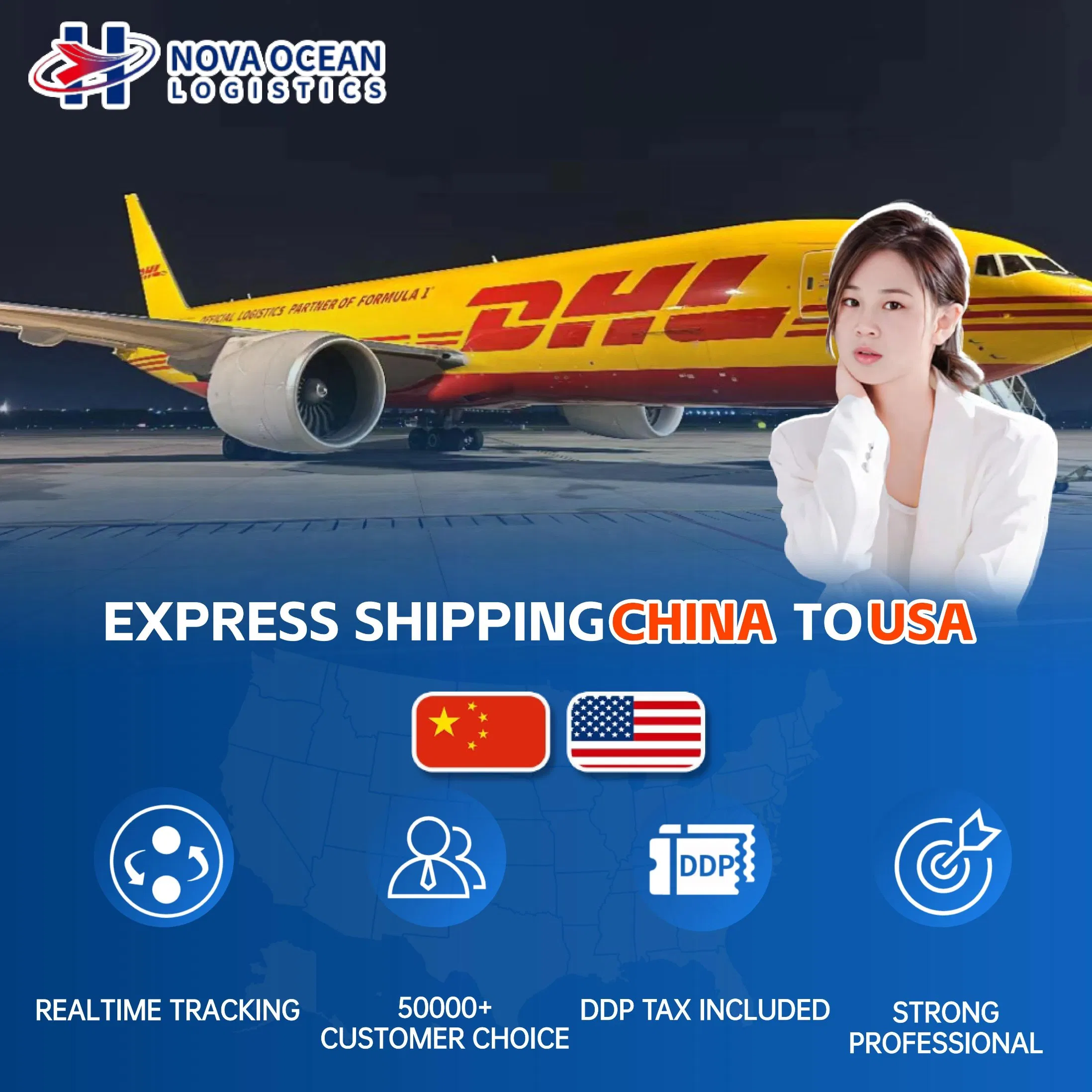 Secure Shipment DHL/UPS/FedEx Express Logistics From China to USA