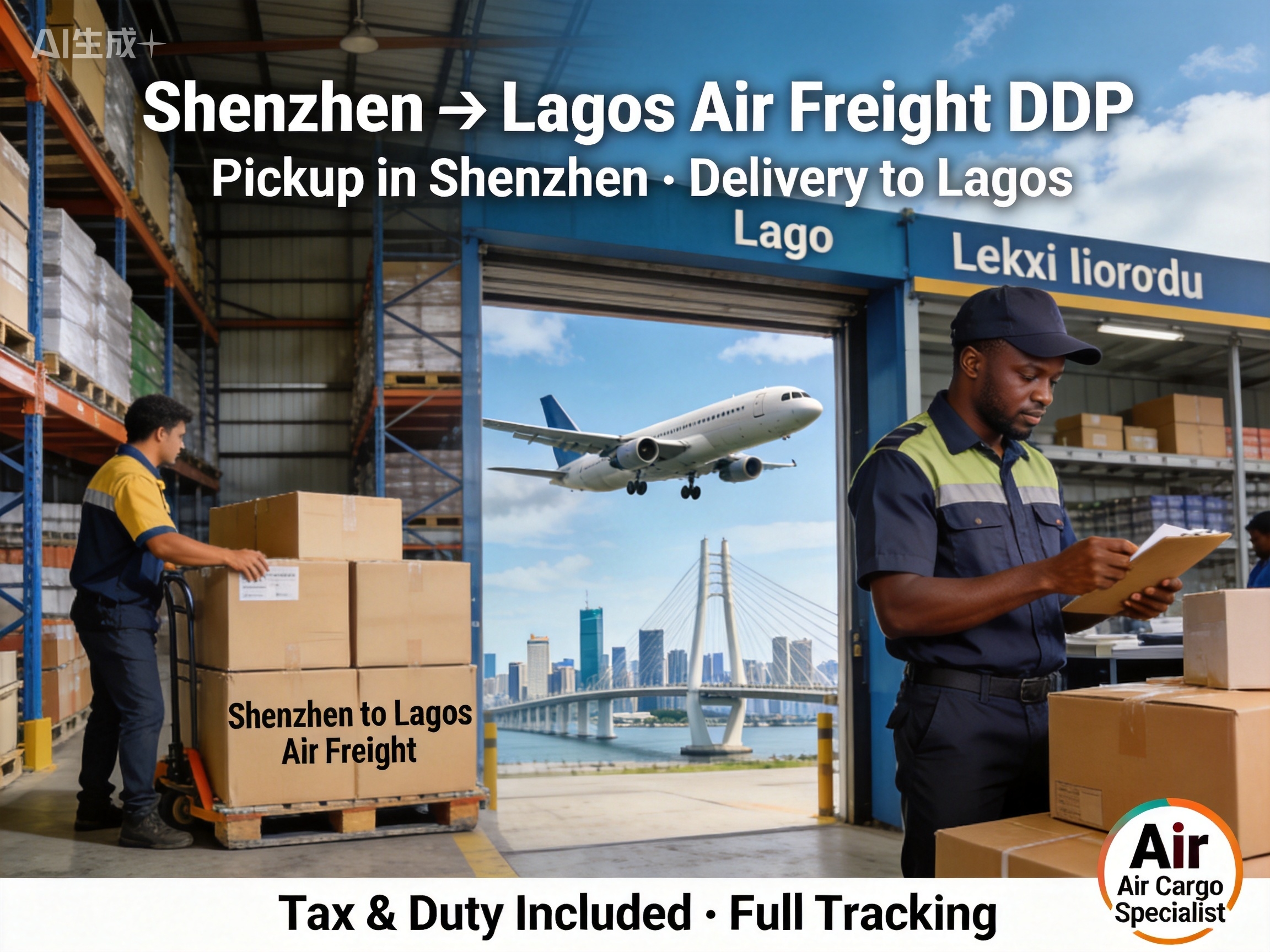 Shenzhen-Lagos Dedicated Air Cargo Service DDP | Consolidation Full Charter Accepted | Insurance | 10-15 Days Transit |