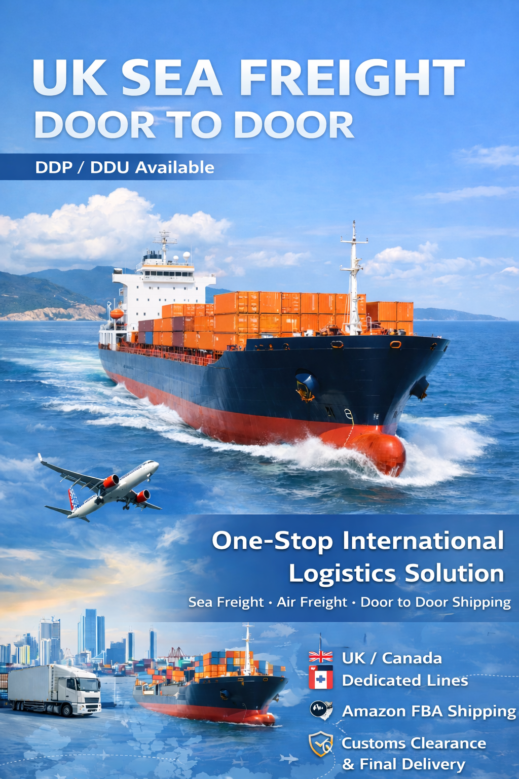 USA UK Canada Special Line Logistics Oversized Cargo Professional Shipping Guaranteed 12-45 Days