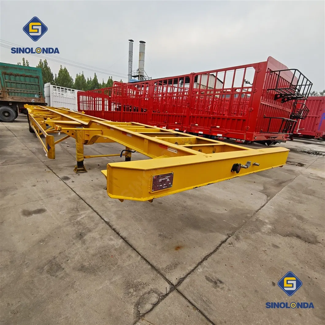 ABS Anti-Lock Braking System Skeleton Semitrailer for Container Transport 45 20 40 FT Container Trailer Heavy-Duty Low Bed Trailer with Anti-Lock Braking System