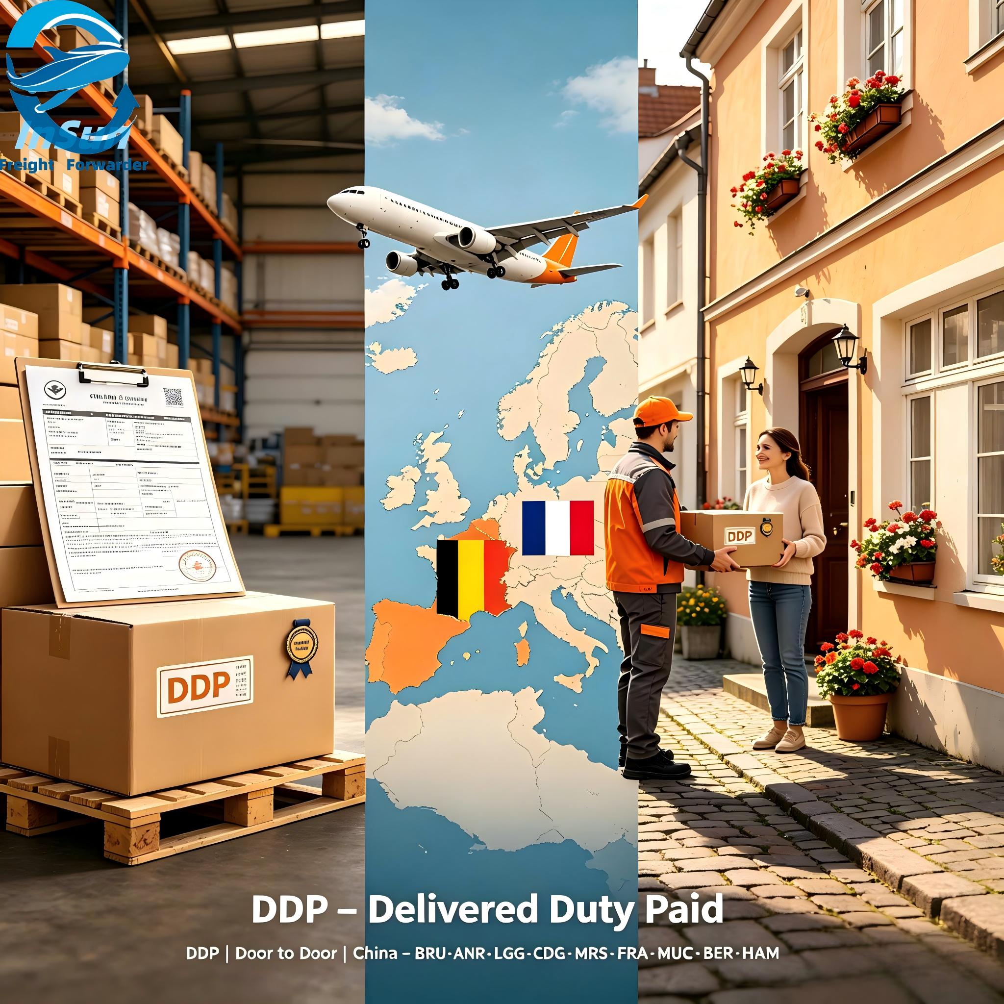 Top China Air Freight Forwarder to BRU CDG MRS FRA Airports Belgium CIF/CFR Airport Delivery
