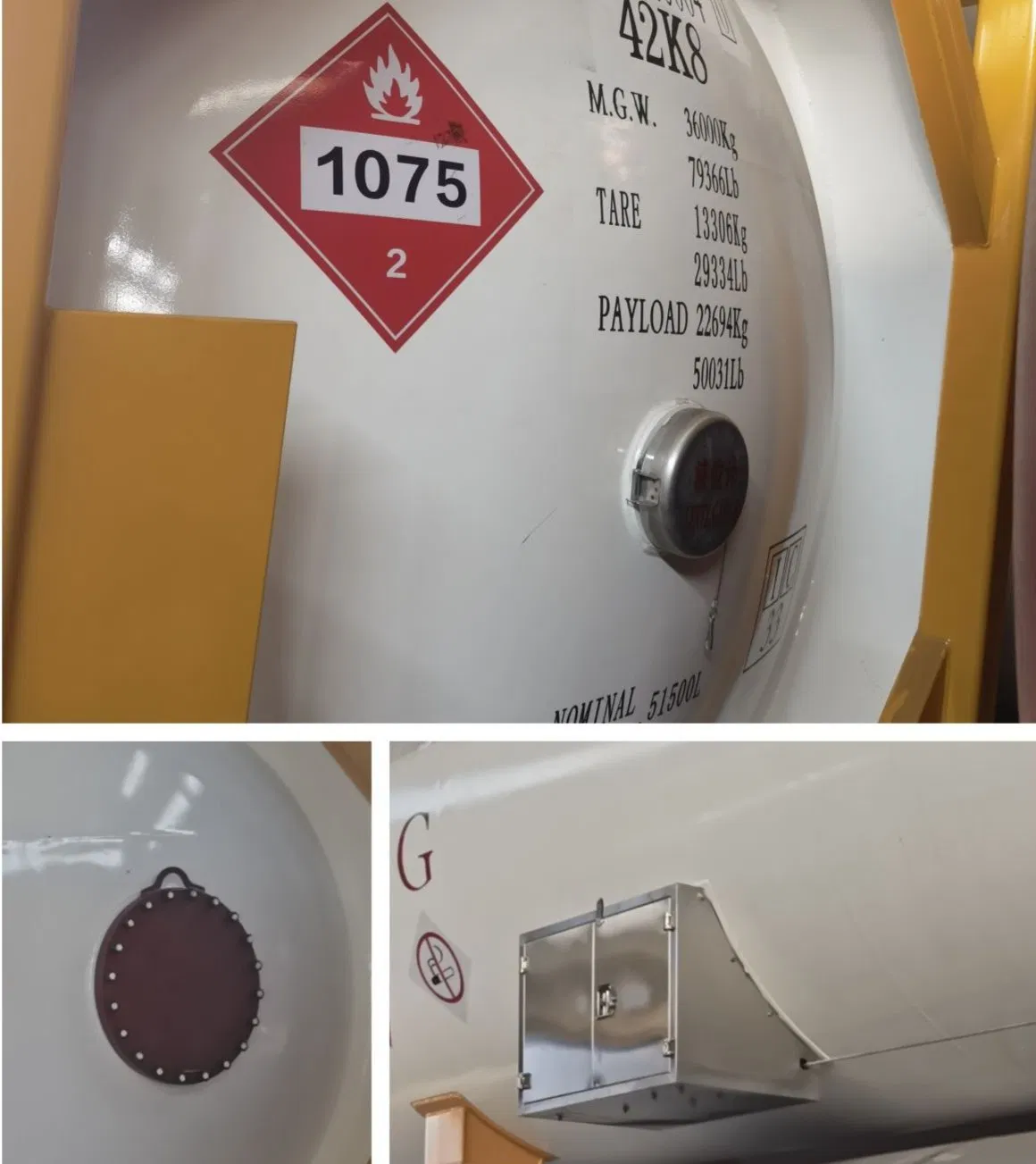 Multimodal 40FT LPG Tank Container with 51.8m3 Capacity