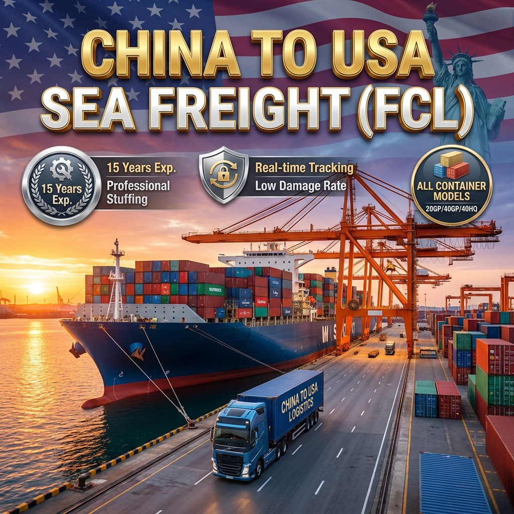 FCL Sea Freight China to USA Europe 20ft 40ft 40hq Full Container Shipping Agent