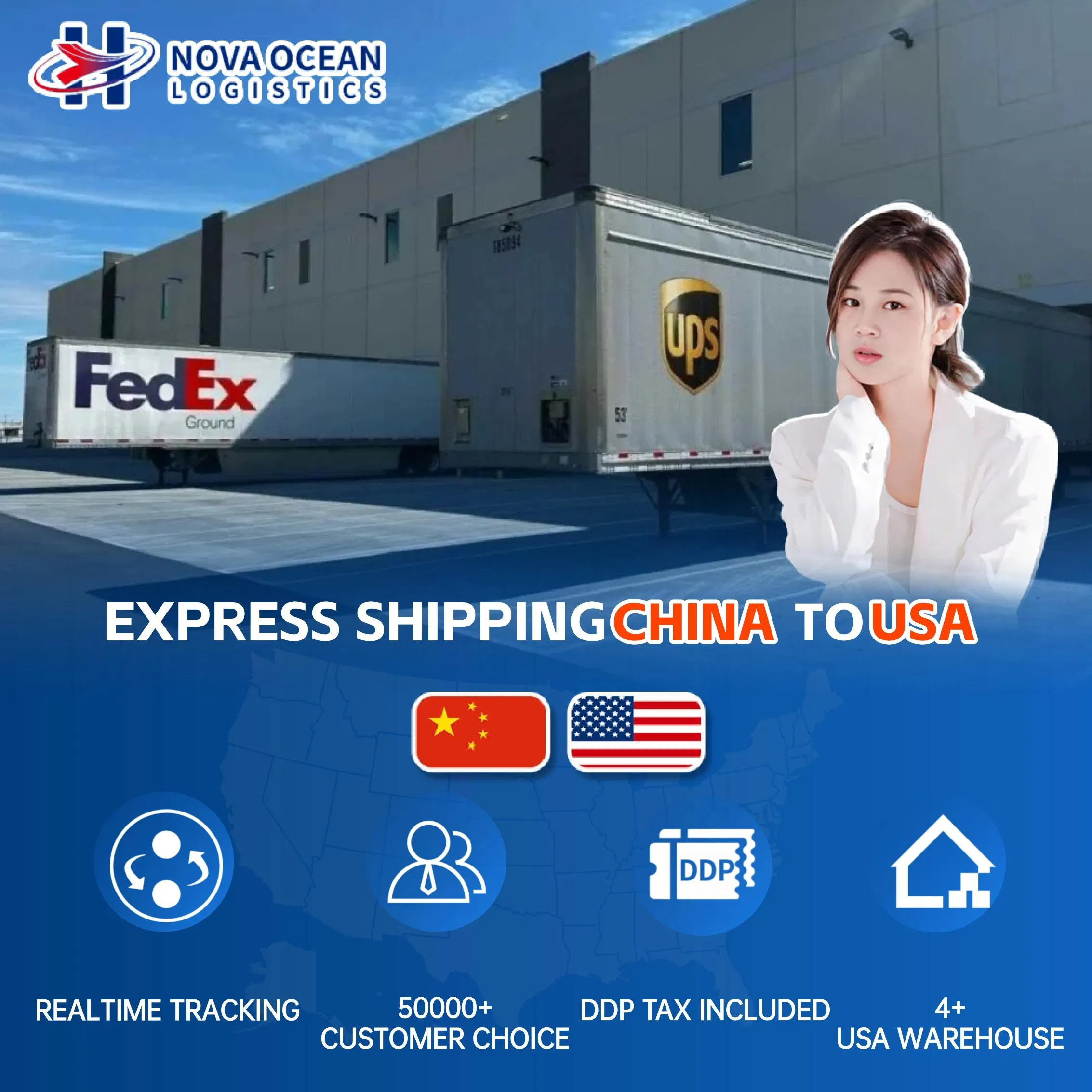 Secure Shipment DHL/UPS/FedEx Express Logistics From China to USA