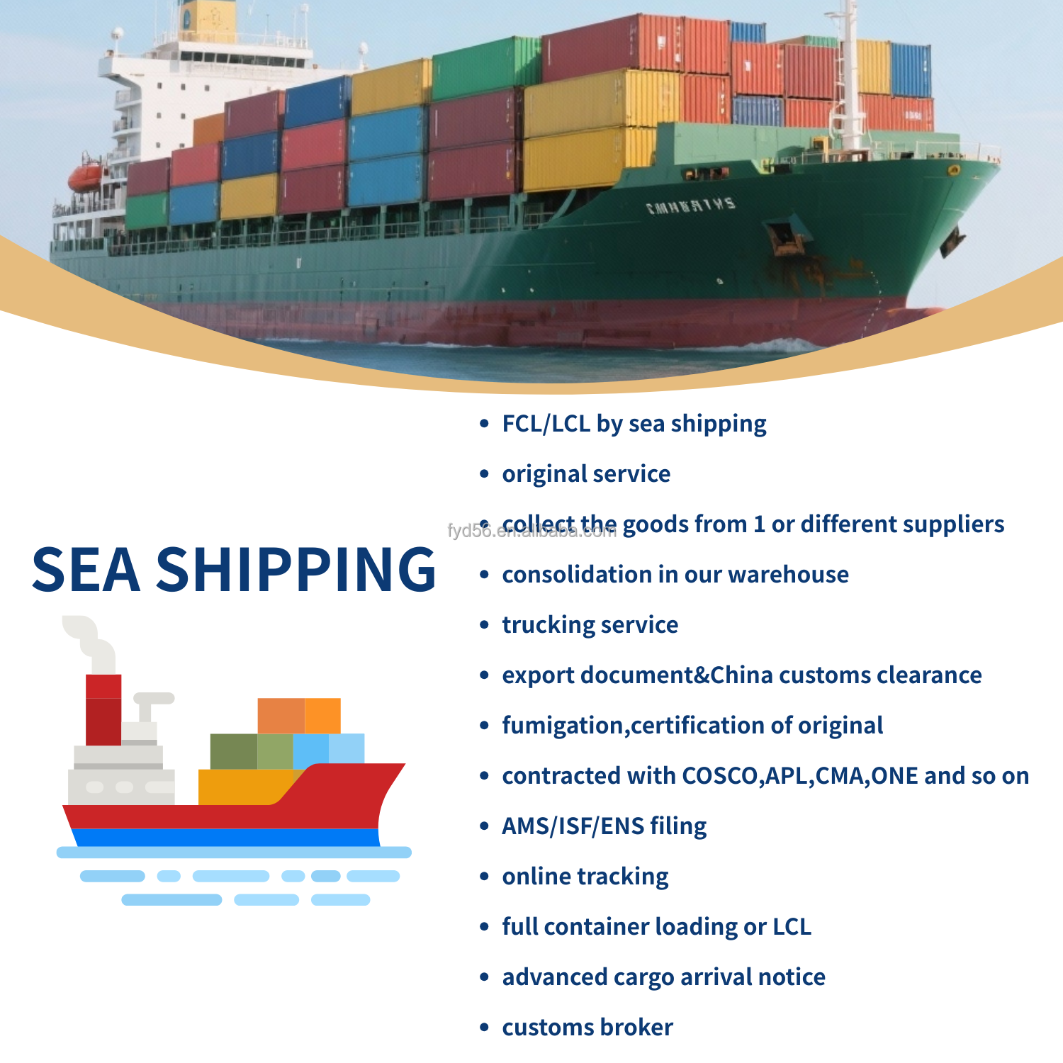 USA FBA Certified Logistics Freight Shipping Agent with Third-Party Inspection Amazon Shiptrack Certified for LCL+Trucking