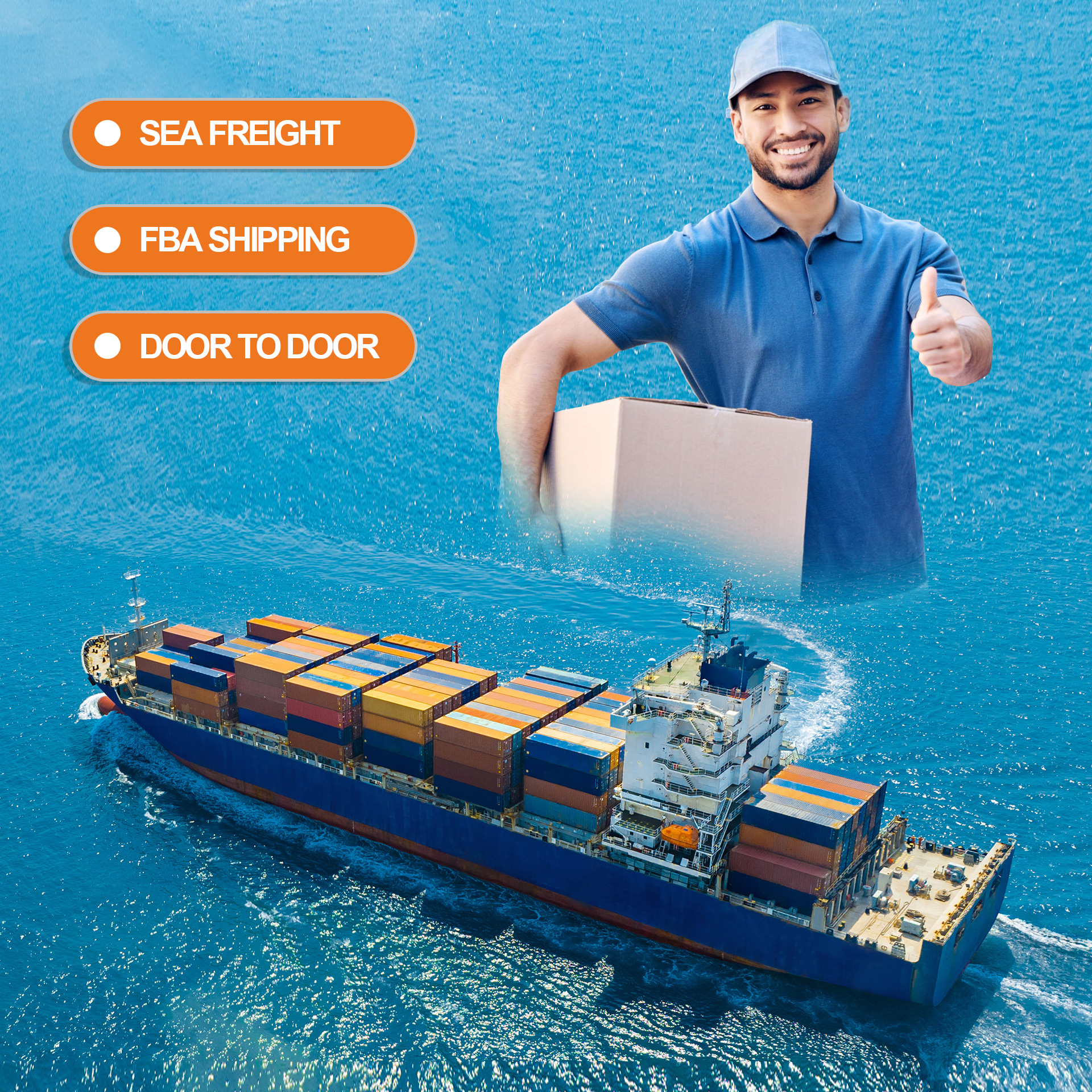 cheapest door to door sea shipping agent ddp by FCL by full container load