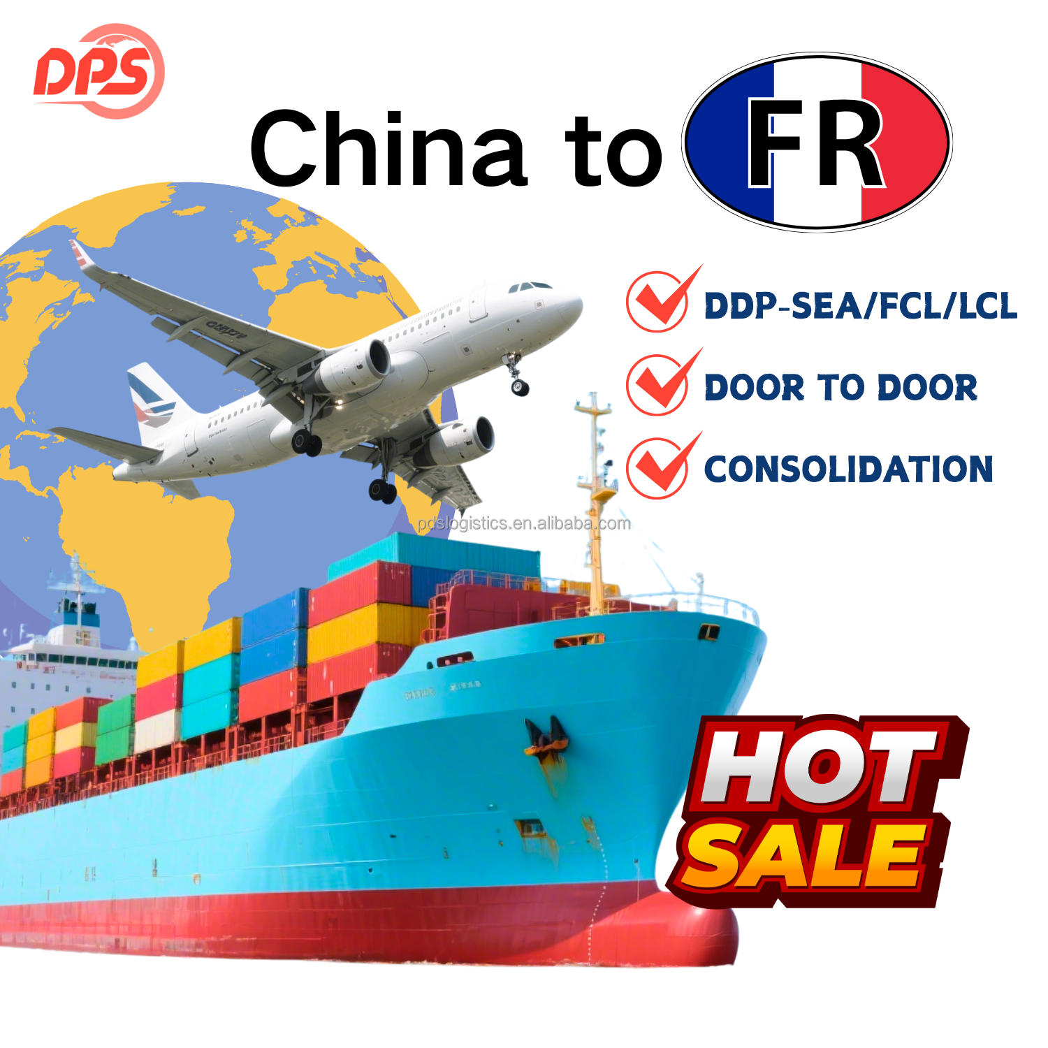 DPS LCL Ocean Freight Consolidation From China to USA Canada Europe FBA Door to Door Less Container Load Shipping