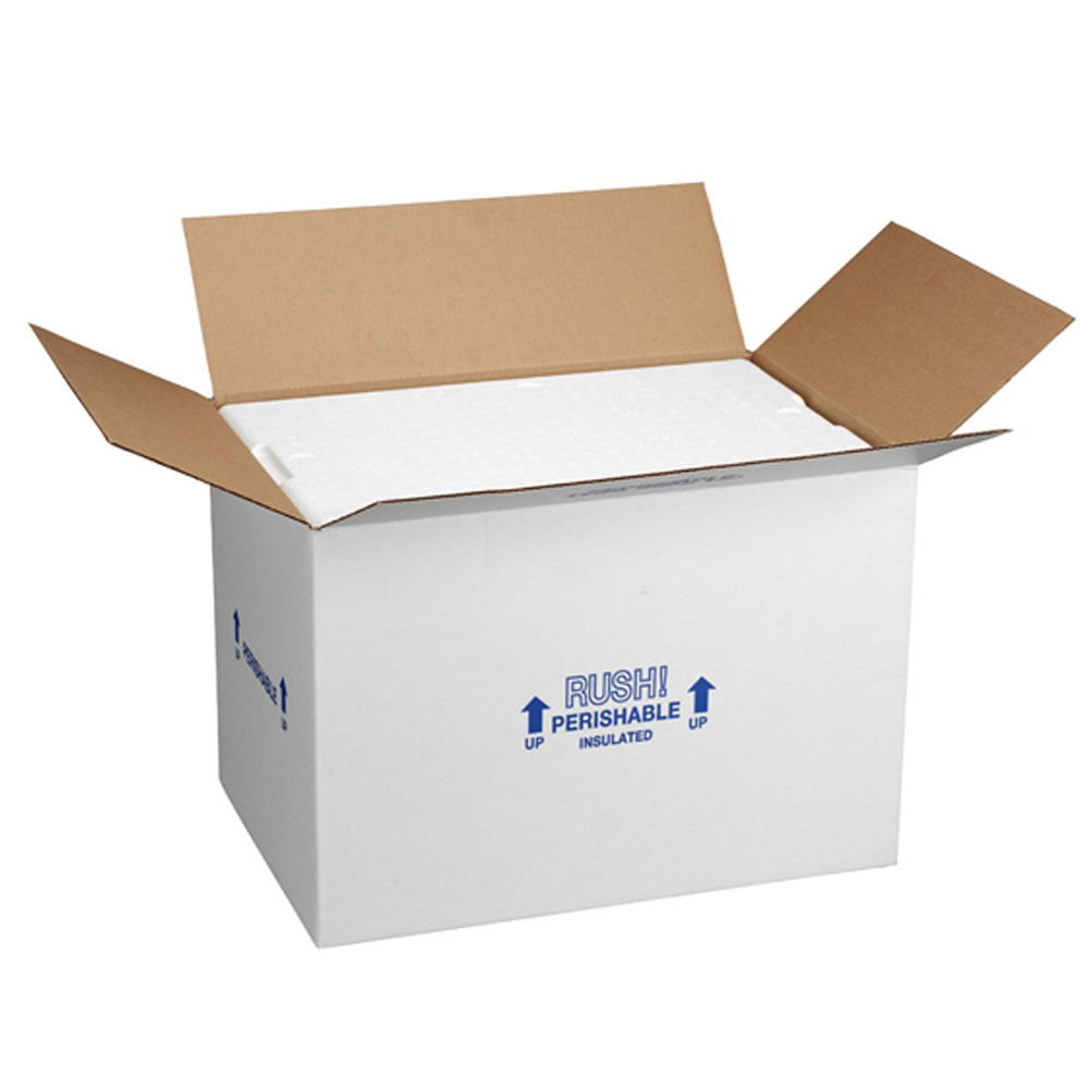 Styrofoam Insulated Carton Shipping Box Hot Food Frozen Food Cold Chill Carton Foil Foam Cooler Insulated Shipping Box