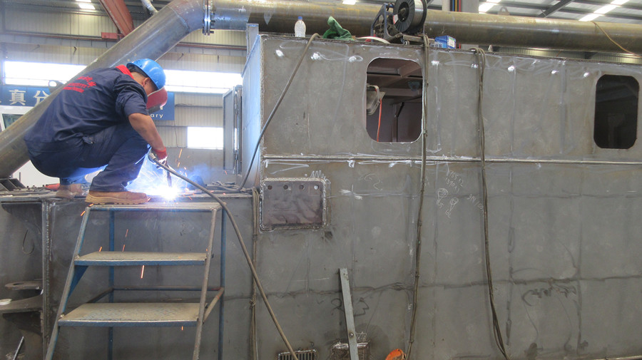 Advanced welding process at Changi Logistics workshop