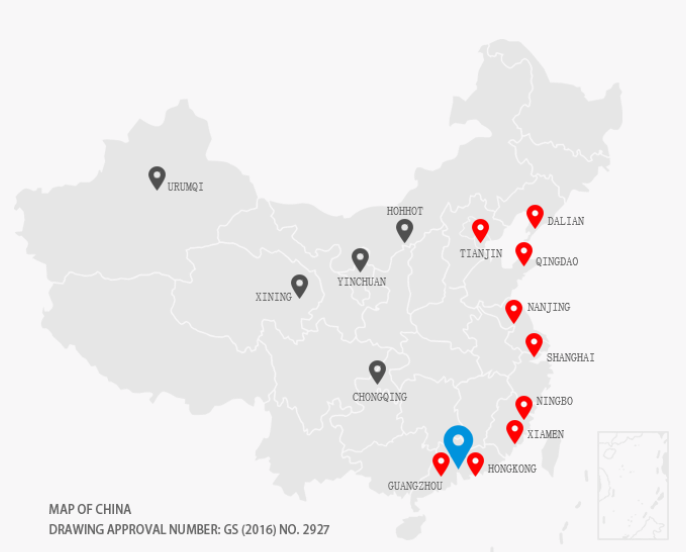 China Port Services Map