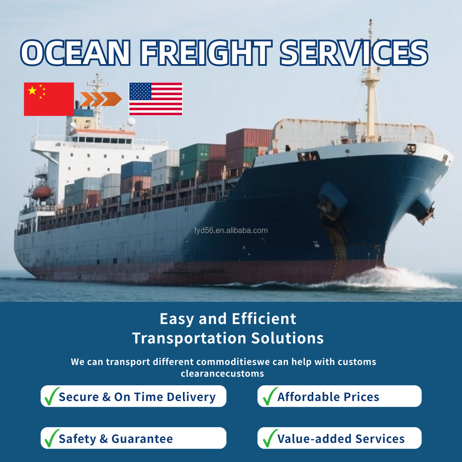 USA FBA Certified Logistics Freight Shipping Agent with Third-Party Inspection Amazon Shiptrack Certified for LCL+Trucking
