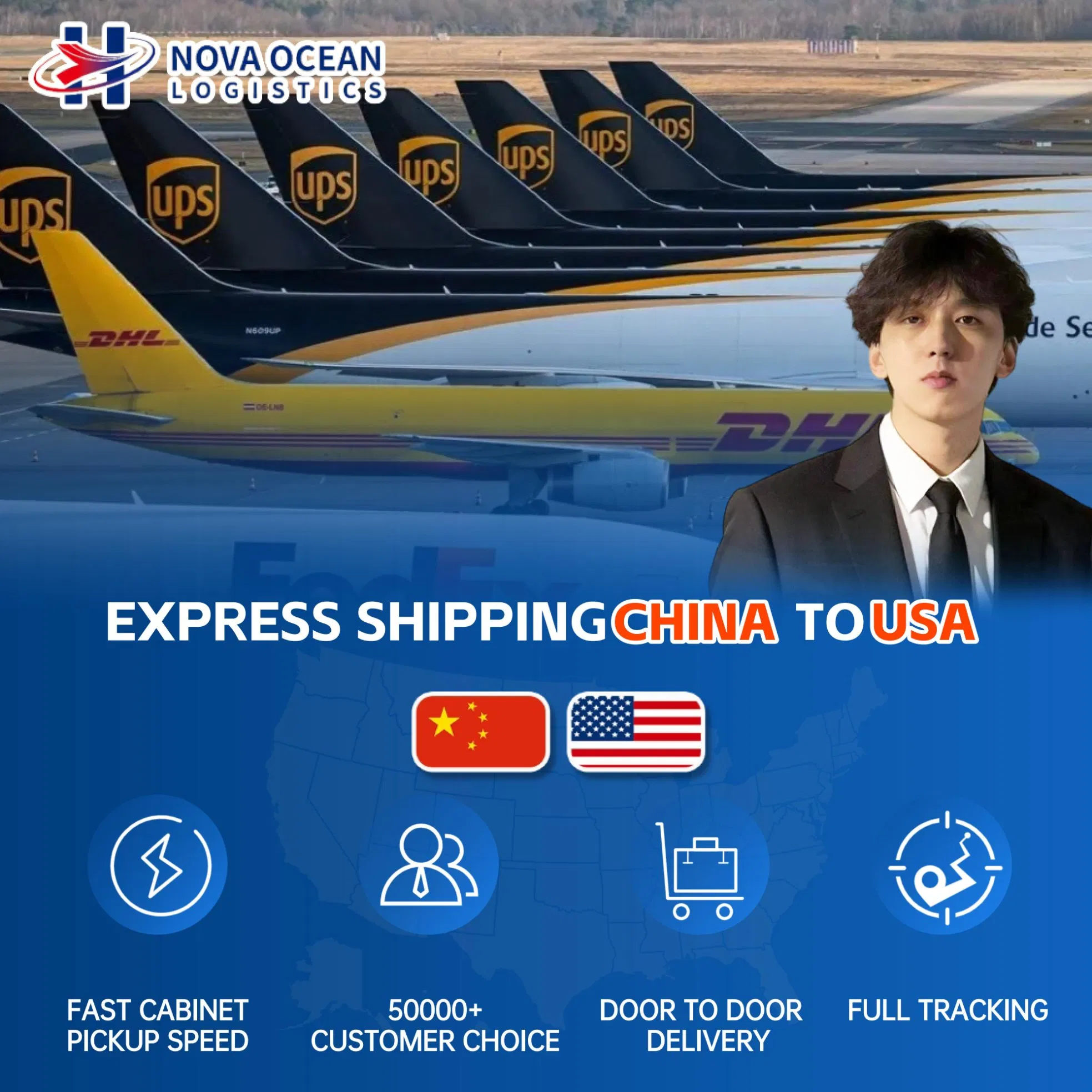 Secure Shipment DHL/UPS/FedEx Express Logistics From China to USA