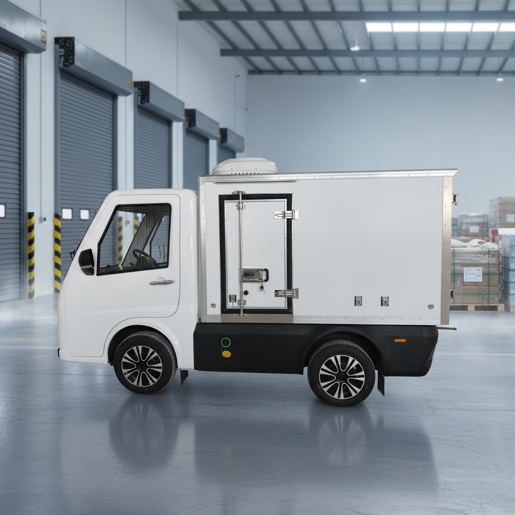 EU Approved Electric Last Mile Delivery Vehicle with Refringerated Cargo Box for Cold Chain