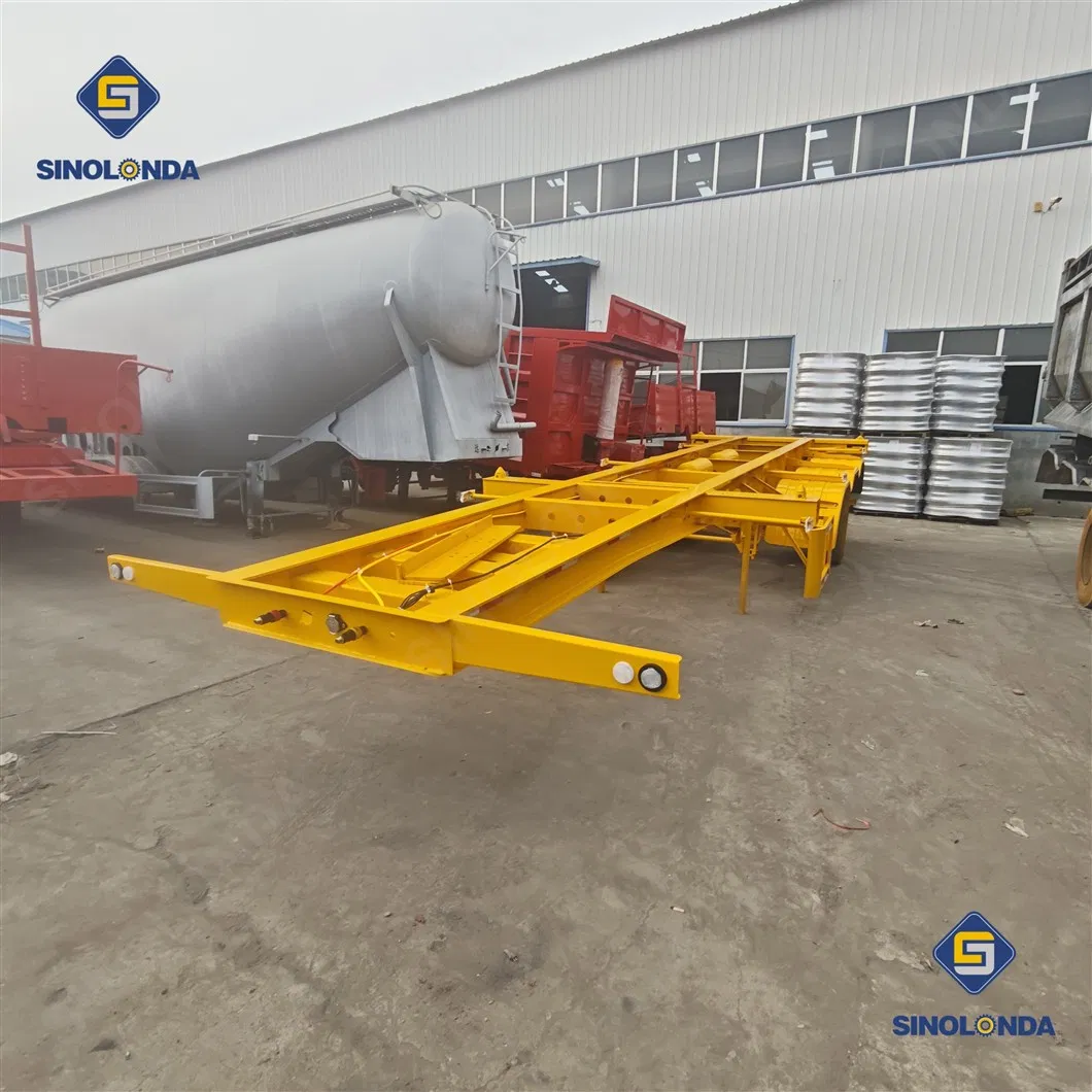 ABS Anti-Lock Braking System Skeleton Semitrailer for Container Transport 45 20 40 FT Container Trailer Heavy-Duty Low Bed Trailer with Anti-Lock Braking System