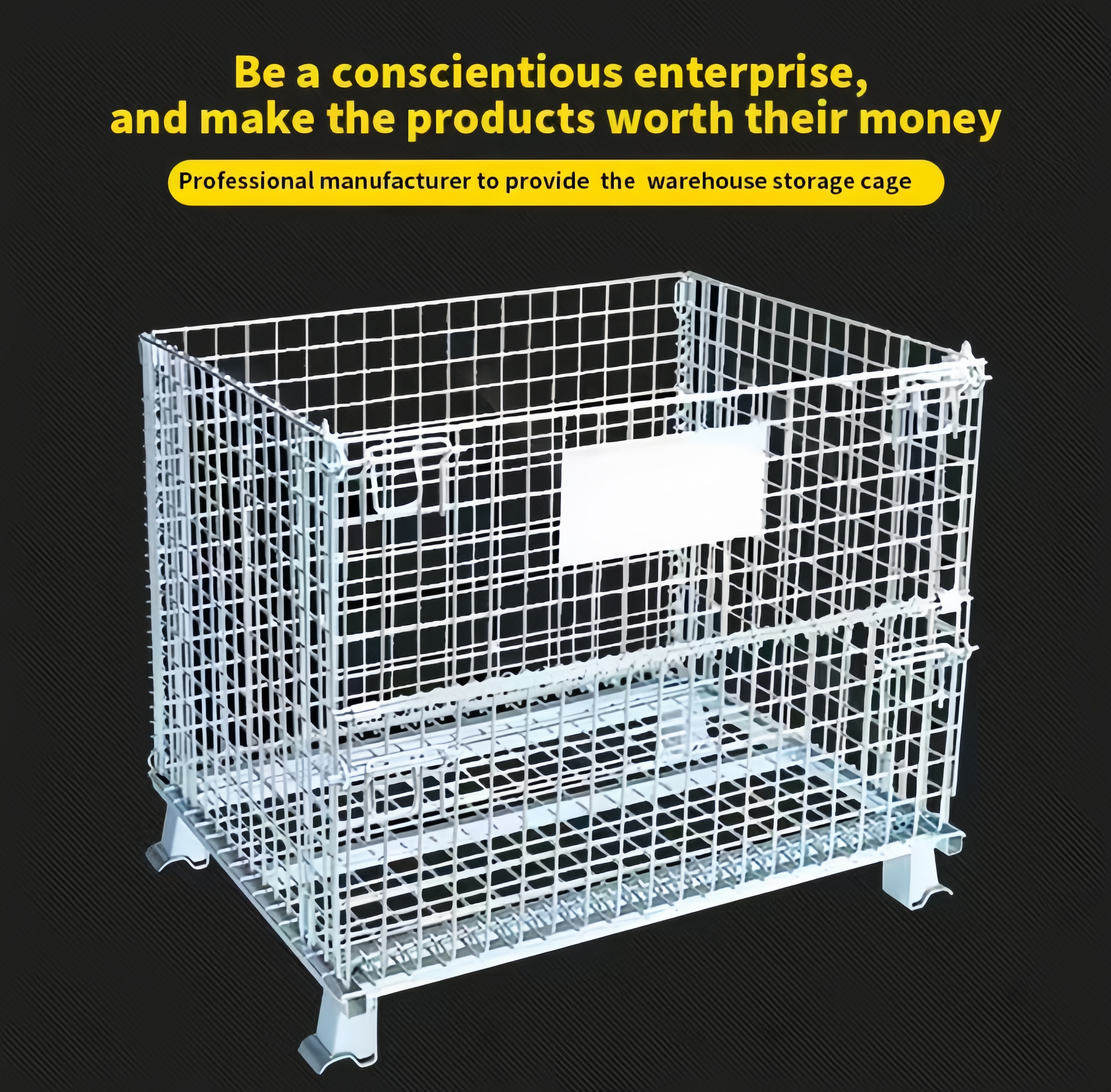 Mracking High Capacity Steel Wire Cage Foldable Stackable Warehouse Mesh Box Storage Container Pallet Cargo Storage Equipment