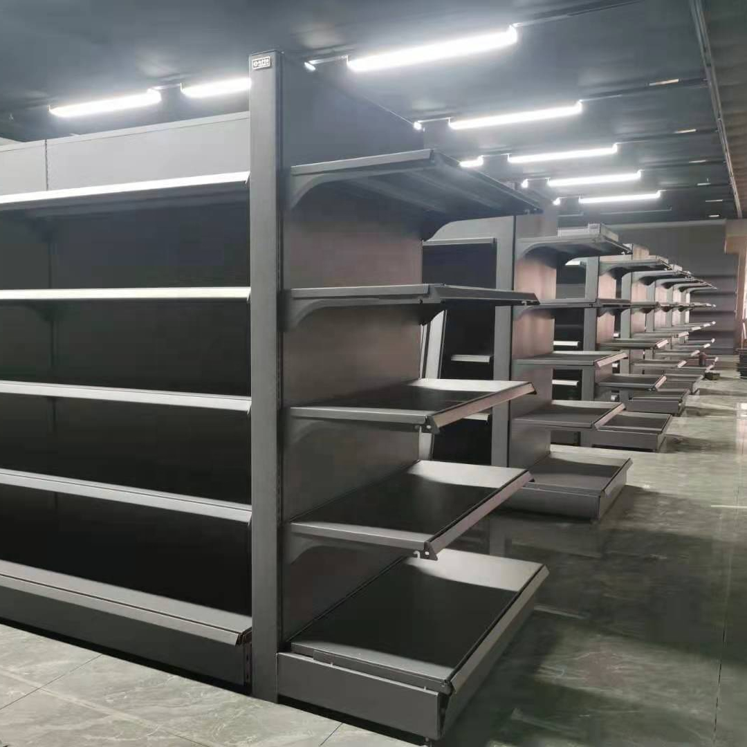 Modern Steel Supermarket Shelves & Gondola Shelving with Corrosion Protection Strong Structure Electrostatic Powder Coating