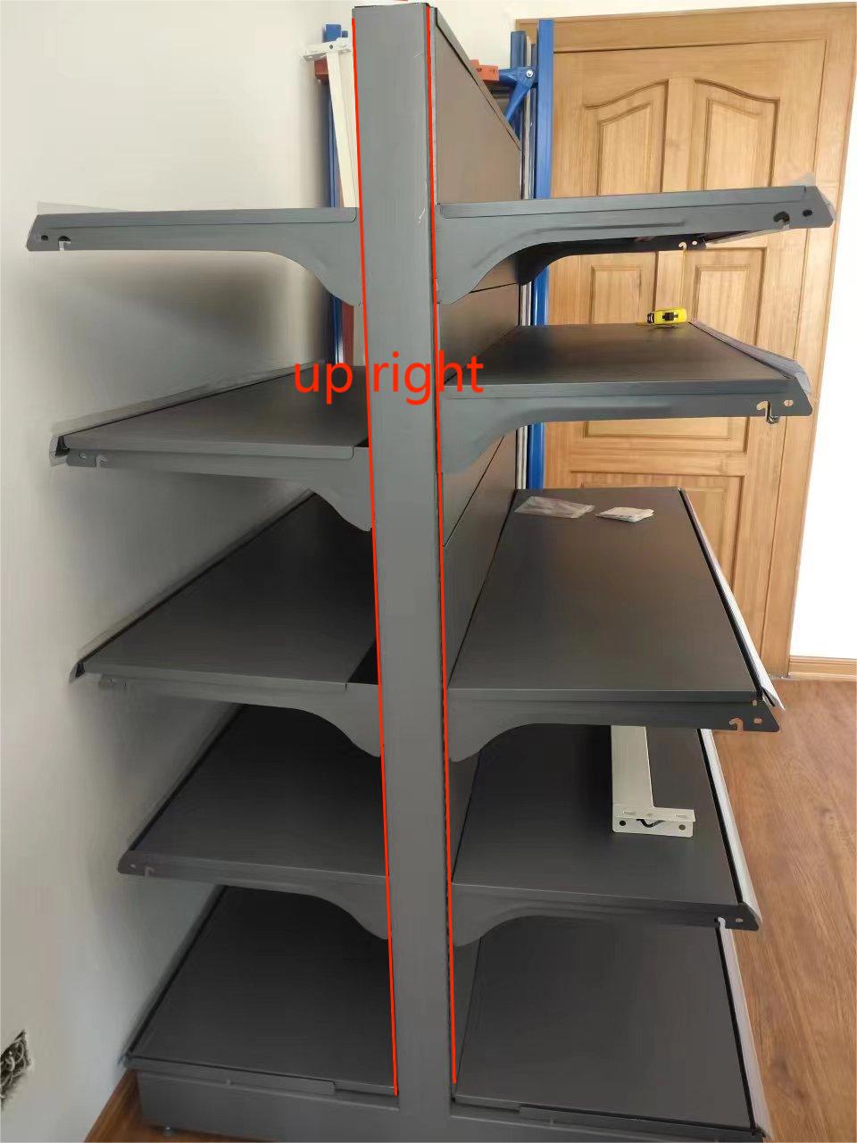 Customized Service Double Side Steel Central Island Design Rack Display Supermarket Shelves