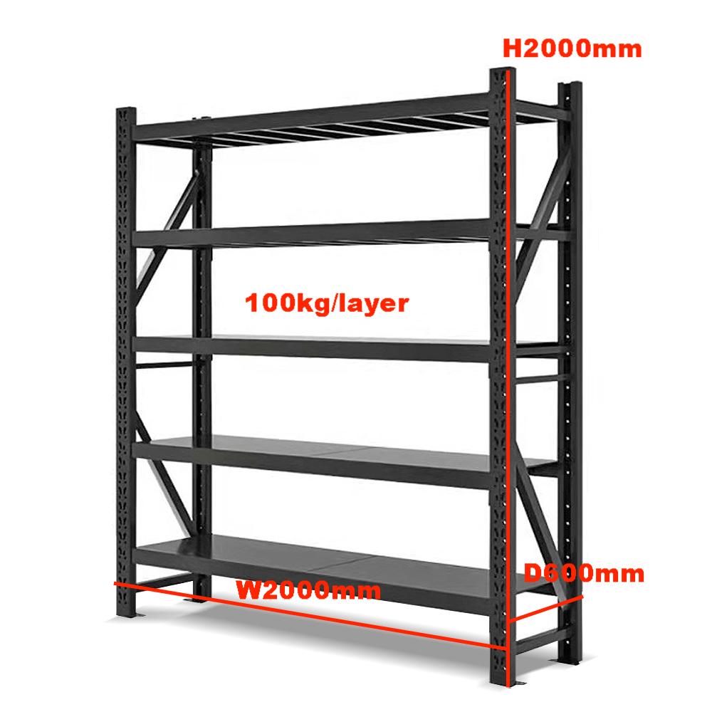 4 Layers Adjustable Heavy Duty Steel Shelves Powder Coated Corrosion Protection Long Span Warehouse Storage Racks Bolted Type
