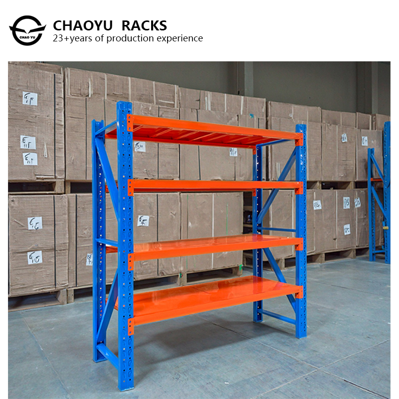Chaoyu 100-500kg Adjustable Boltless Durable Foldable 4-Layer Steel Heavy Duty Warehouse Storage Rack 2000*600*2000mm