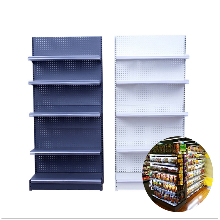 Chaoyu 5-Layer Double-Sided Steel Supermarket Display Shelf Electrostatic Powder Coating Corrosion Protection Strong Structure