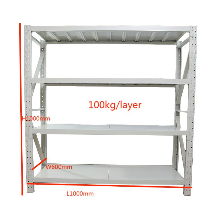 Manufacturer 100KG Per Layer Shelf Metal Light Duty Warehouse 4 Layers Storage Rack