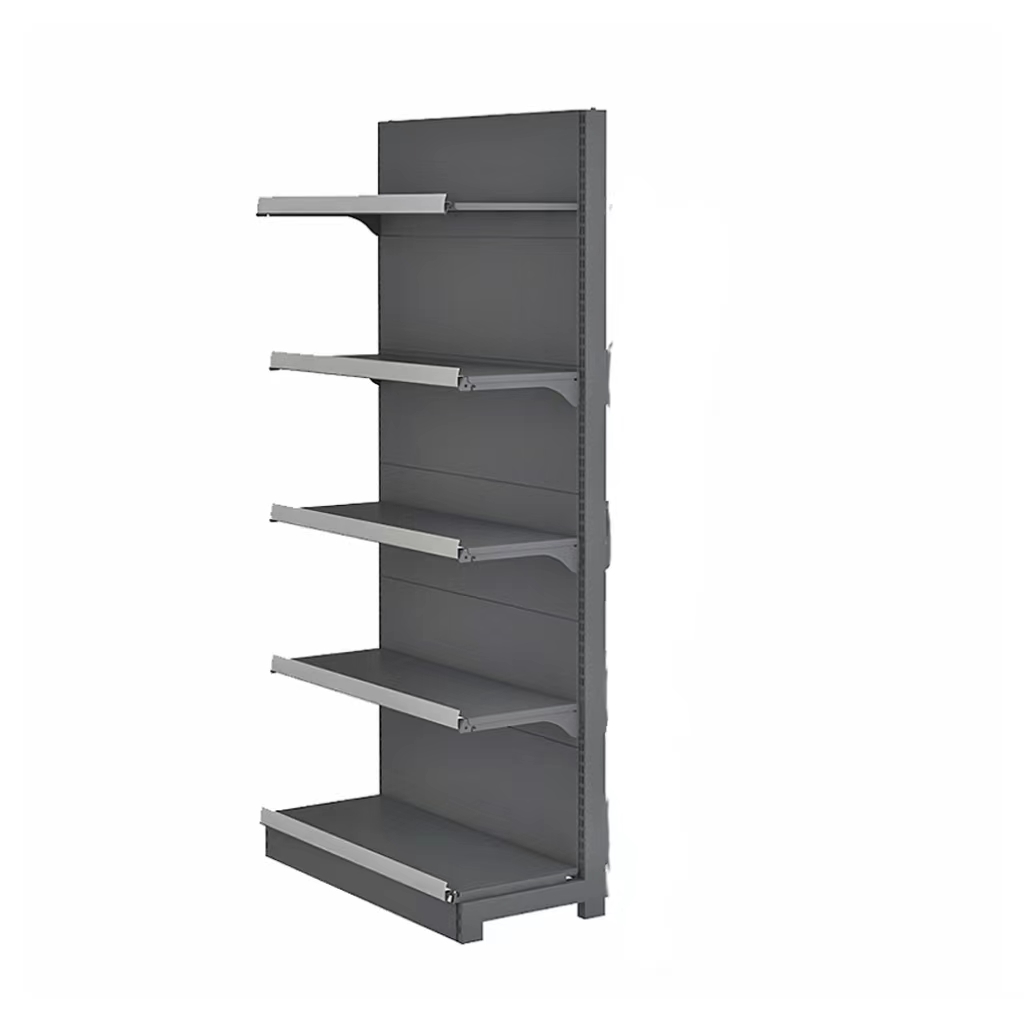 Wholesale Heavy Duty Gondola Rack Double-Sided Supermarket Display Shelf From China Factory Metallic Material