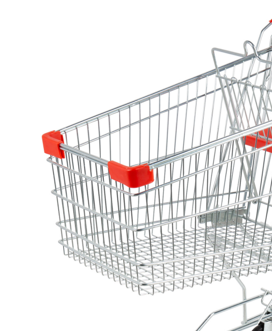 Supermarket Grocery Cart 60L 80L 100L Smart Cart Gondola Shelf Compatible ISO9001 Certified Plastic Shopping Trolley Trolley