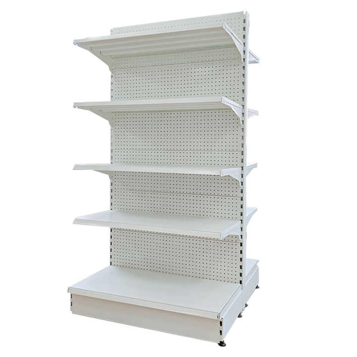 Durable Heavy-Duty Steel Multifunctional Double-Sided Retail Display Racks Light Duty Supermarket Shelves