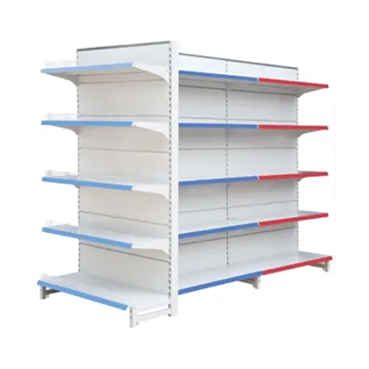 Double Columns  Pharmacy Shelves Multi-color Steel Drugstore Shelf Factory Directly Gondola Racks